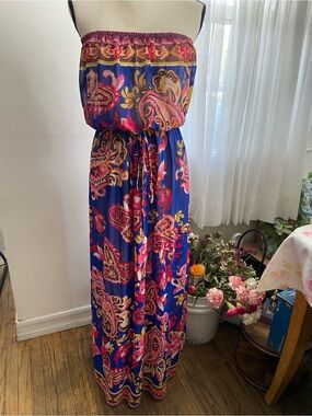 The Vintage Shop Pink and Blue Paisley Dress
